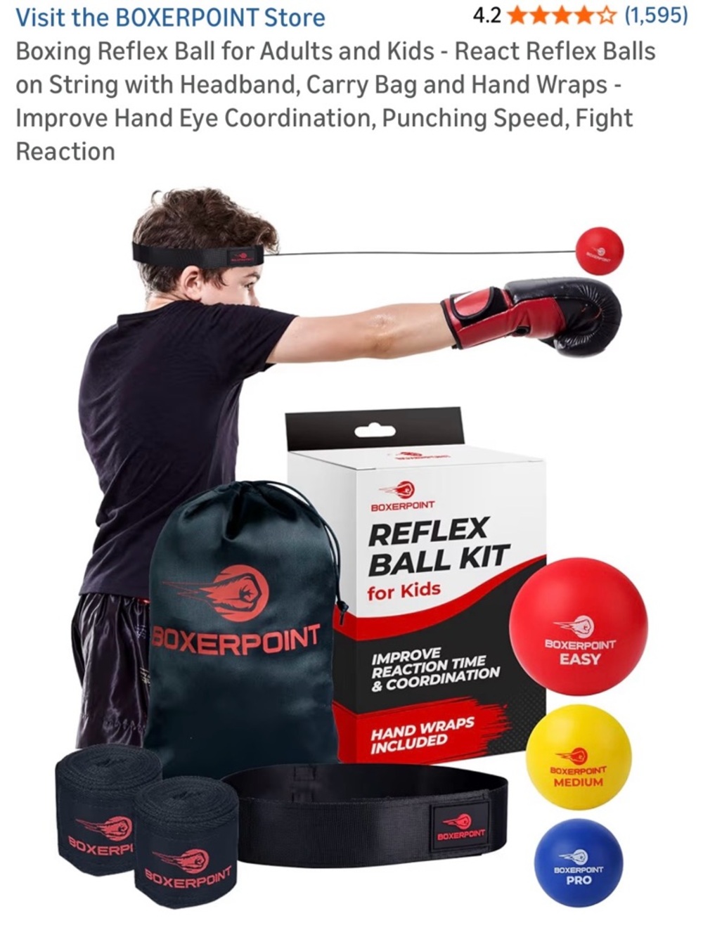 Reflex Ball Kit for Kids - Red/Yellow/Blue Training Balls